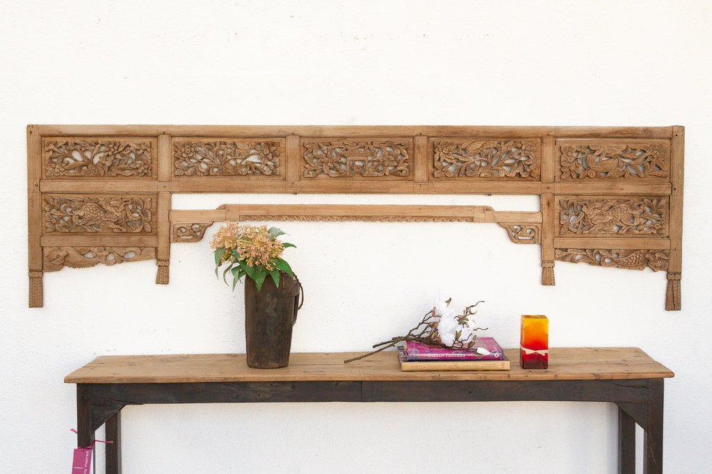 Beautifully Carved Decorative Lintel w/Bleached Finish