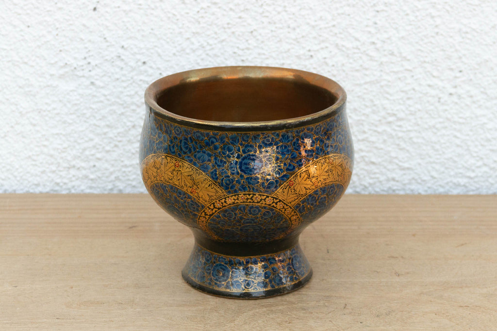 Kashmiri Blue & Gold Enamel Bowl