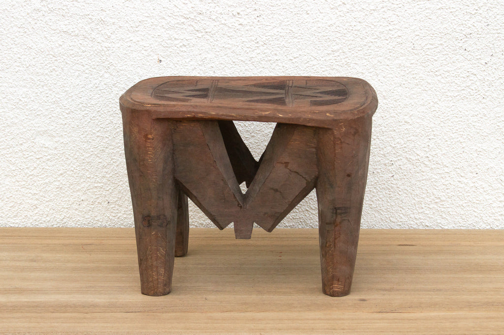 Carved African Storyteller's Nupe Stool