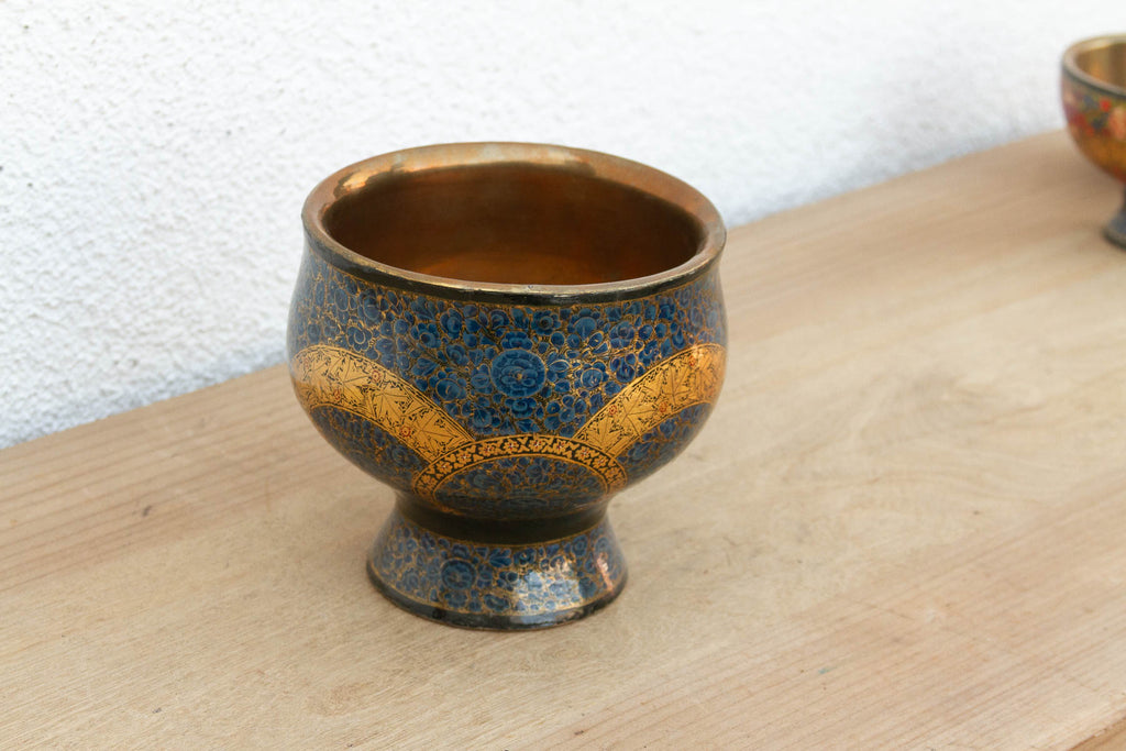 Kashmiri Blue & Gold Enamel Bowl