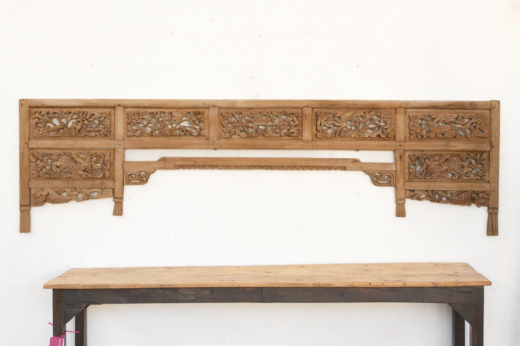 Beautifully Carved Decorative Lintel w/Bleached Finish