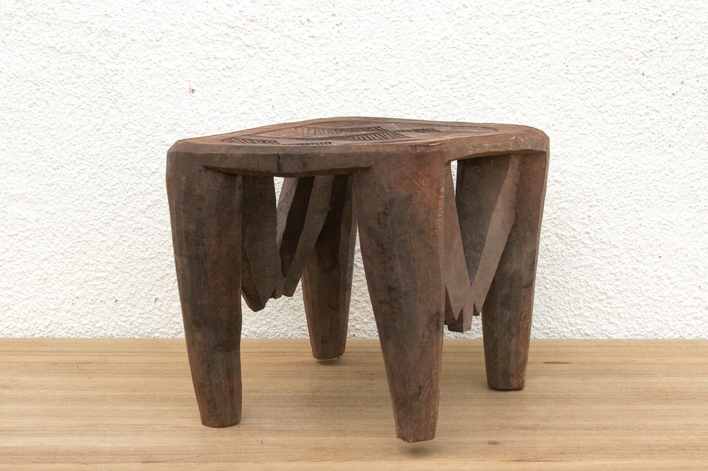 Carved African Storyteller's Nupe Stool