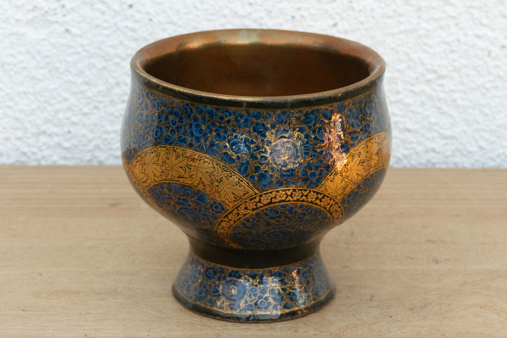 Kashmiri Blue & Gold Enamel Bowl