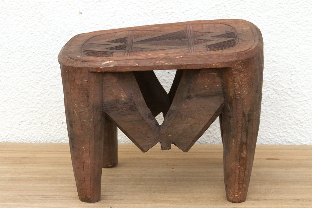 Carved African Storyteller's Nupe Stool