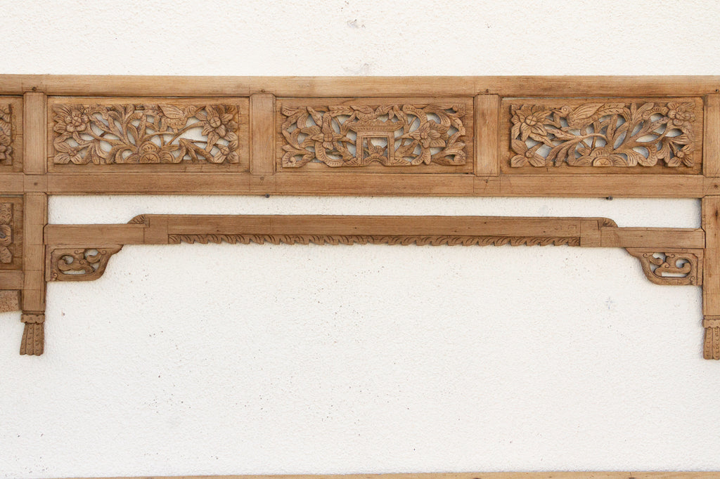 Beautifully Carved Decorative Lintel w/Bleached Finish