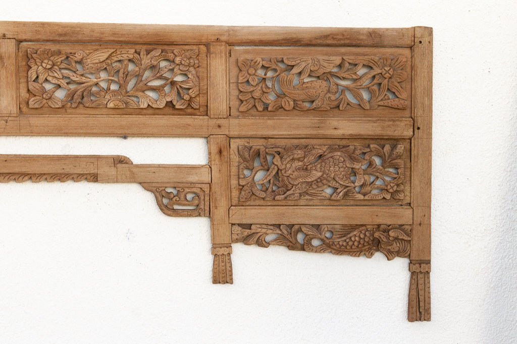 Beautifully Carved Decorative Lintel w/Bleached Finish