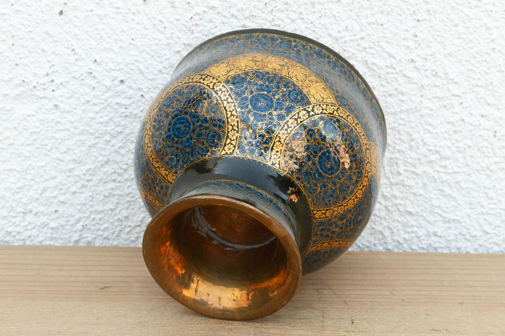 Kashmiri Blue & Gold Enamel Bowl