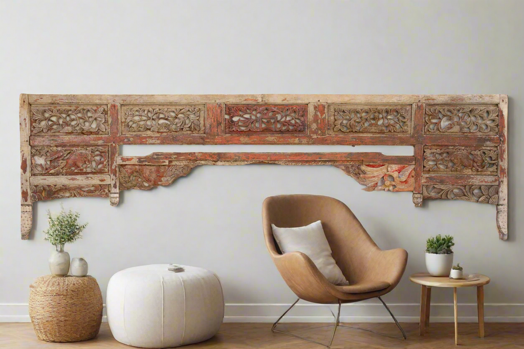 Patina of Generations, Asian Carved Frame w/Traces of Paint