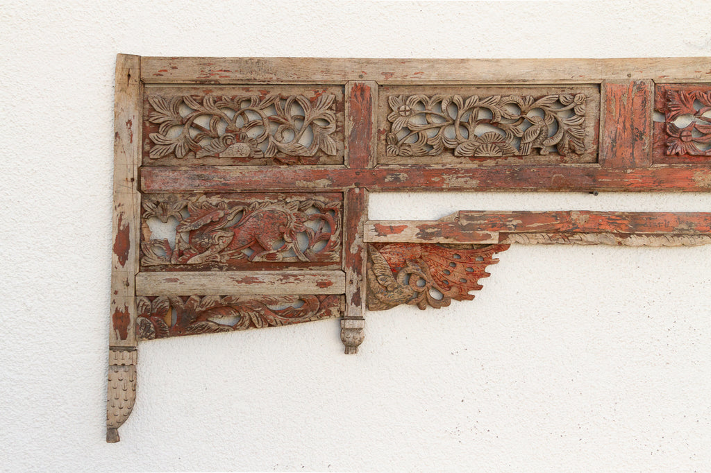 Patina of Generations, Asian Carved Frame w/Traces of Paint