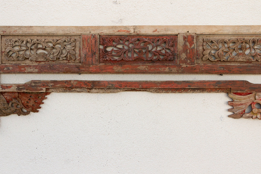 Patina of Generations, Asian Carved Frame w/Traces of Paint