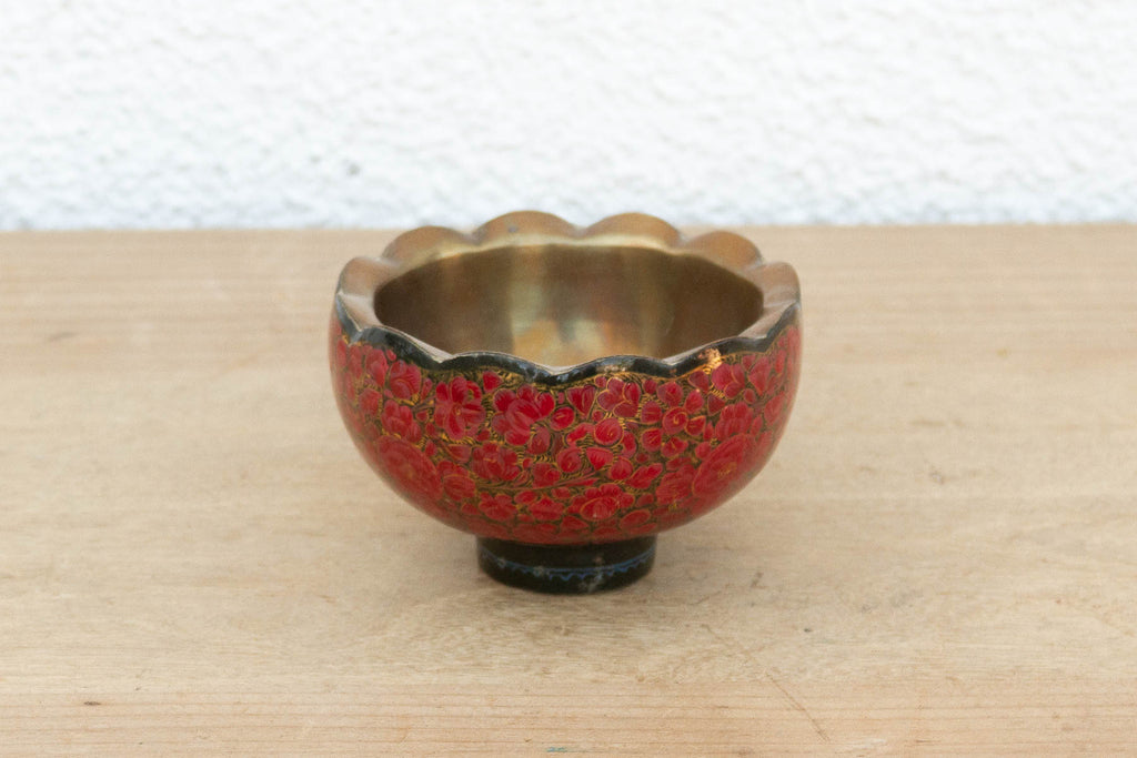Small Kashmiri Scalloped Enamel Bowl (Trade)