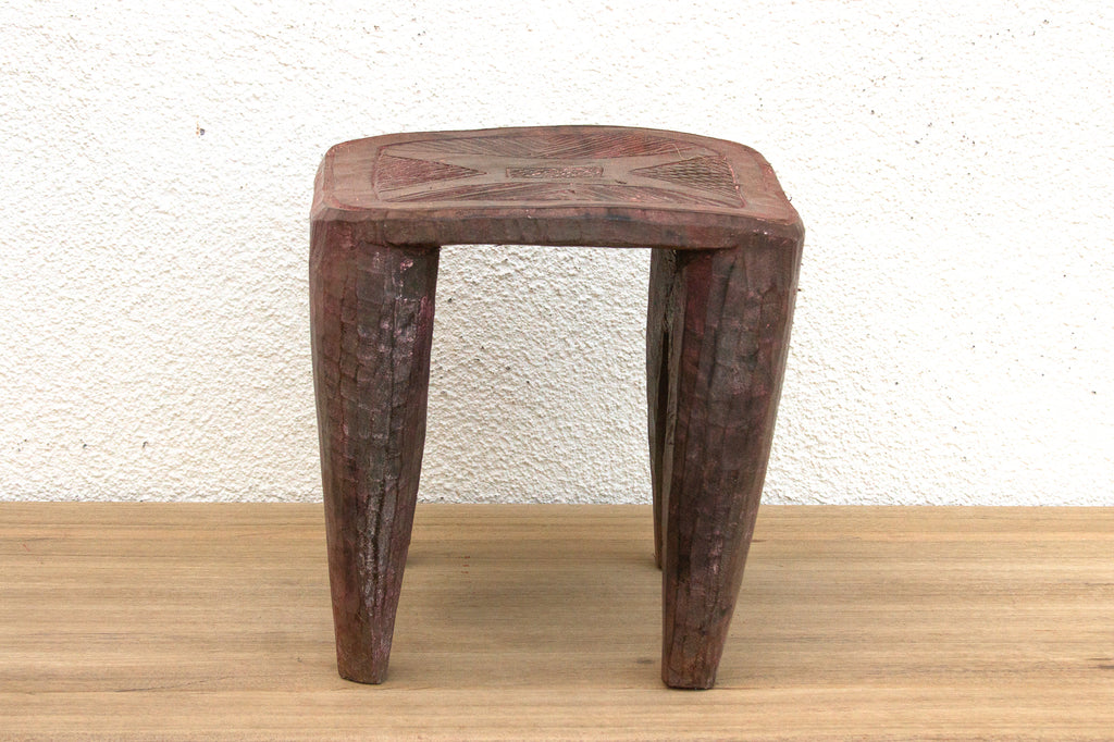 Tribal Design Nupe Carved Stool