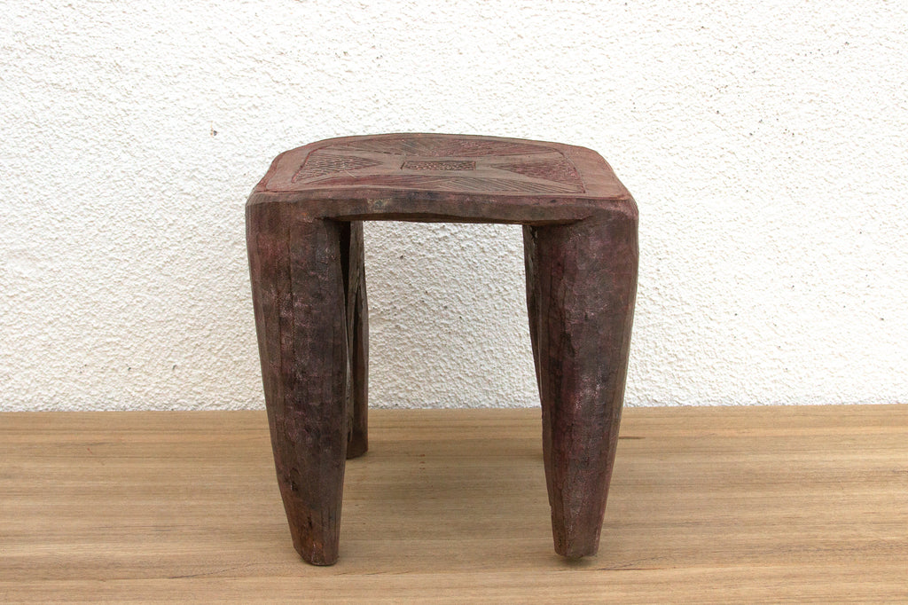 Tribal Design Nupe Carved Stool