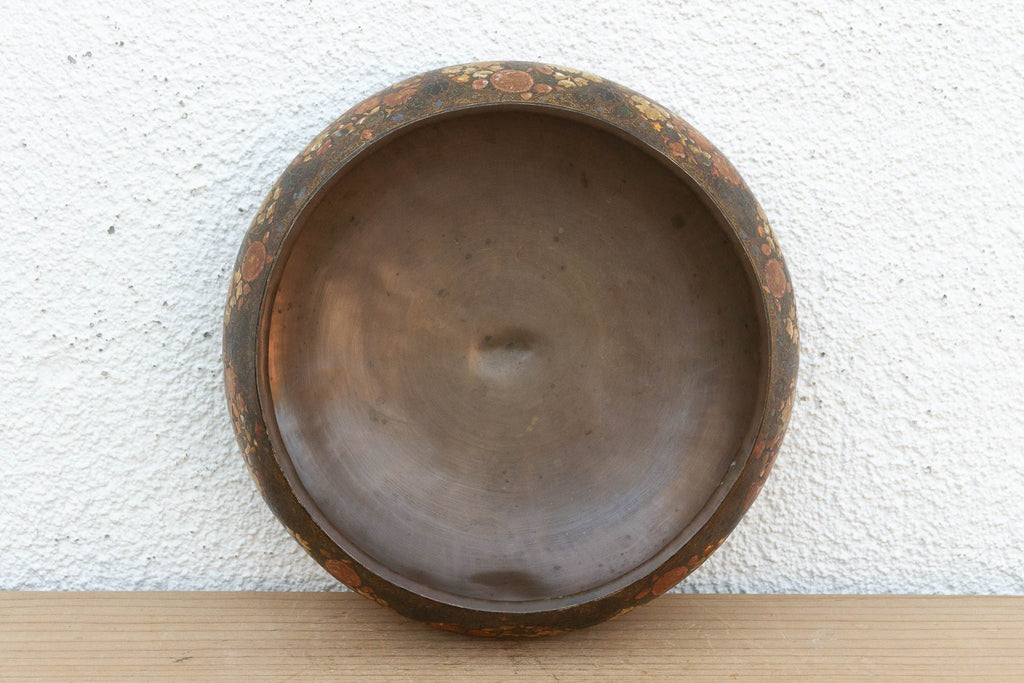 Large Antique Kashmiri Hand-Painted Bowl