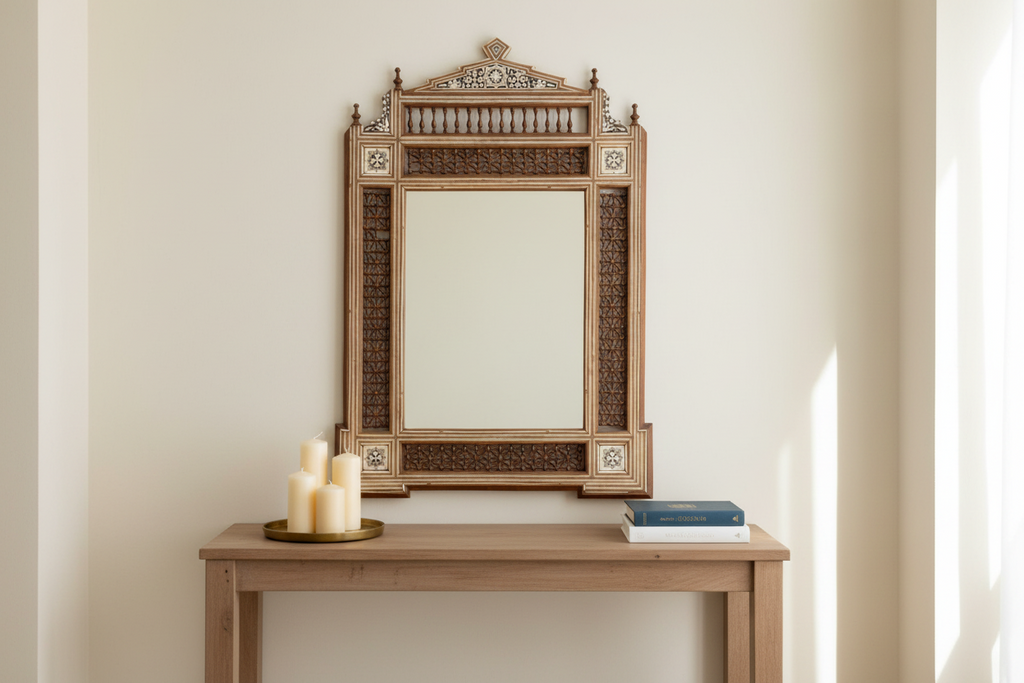 Mid-Century Moorish Inlaid Mirror