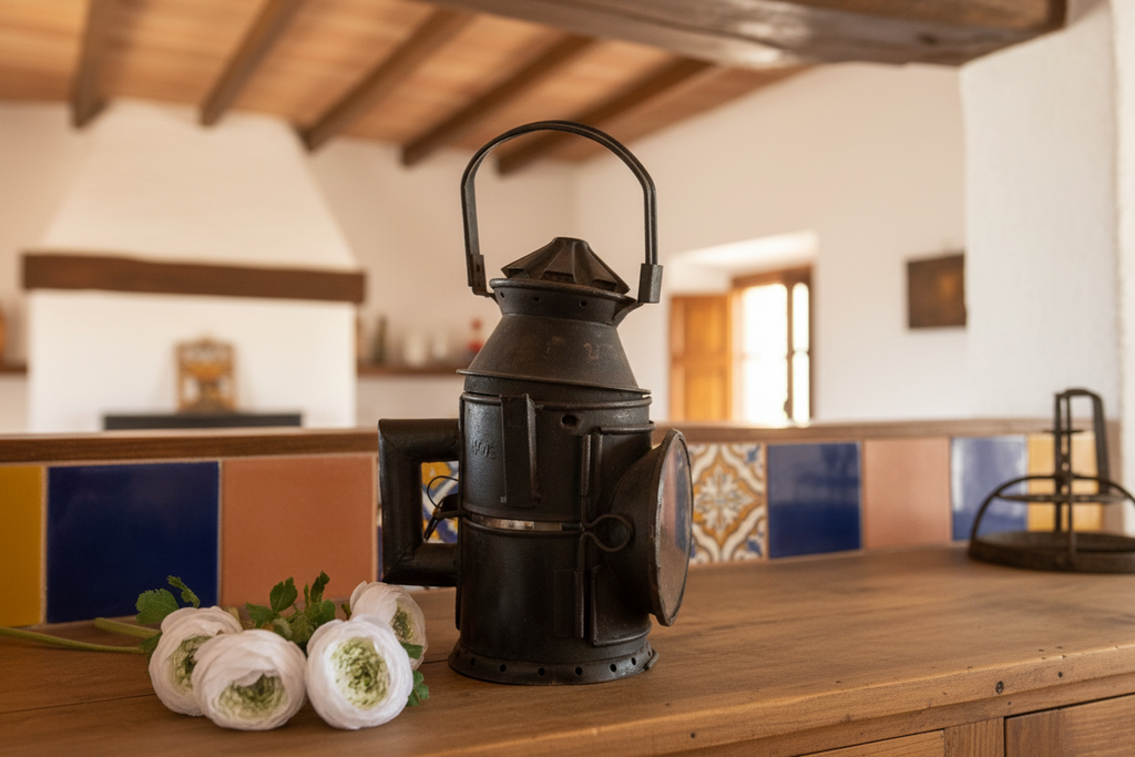 Antique Industrial Iron Railway Lantern