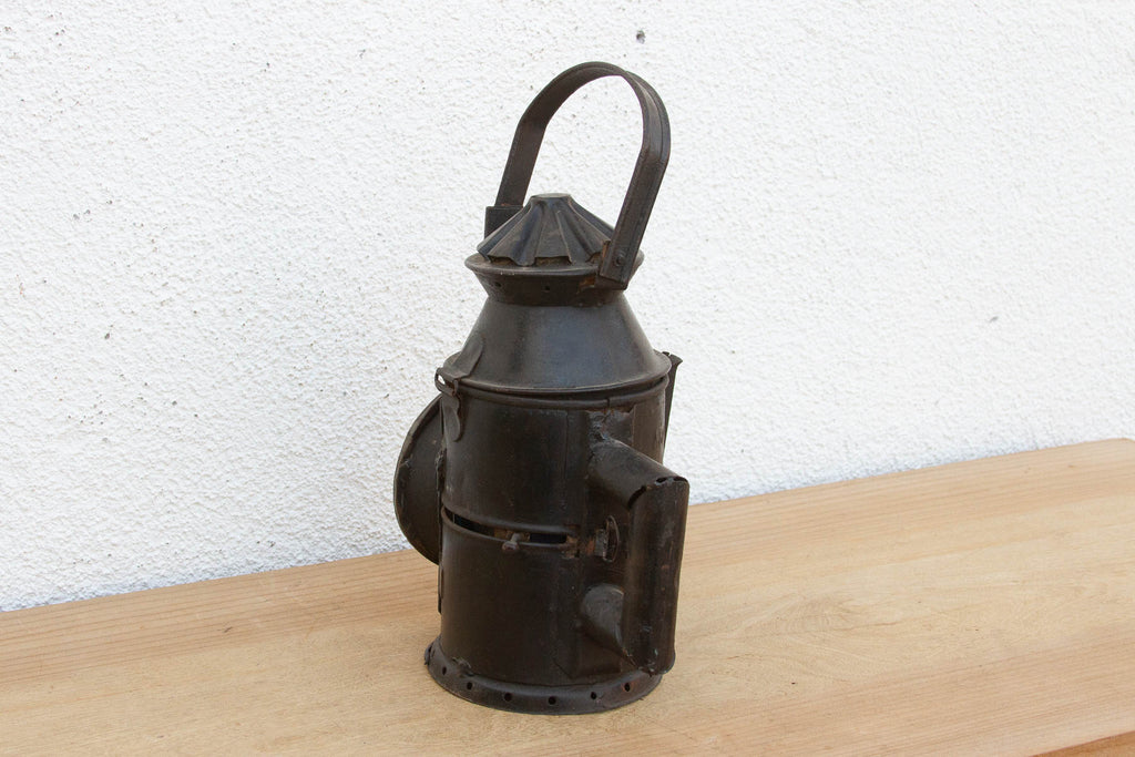 Antique Industrial Iron Railway Lantern