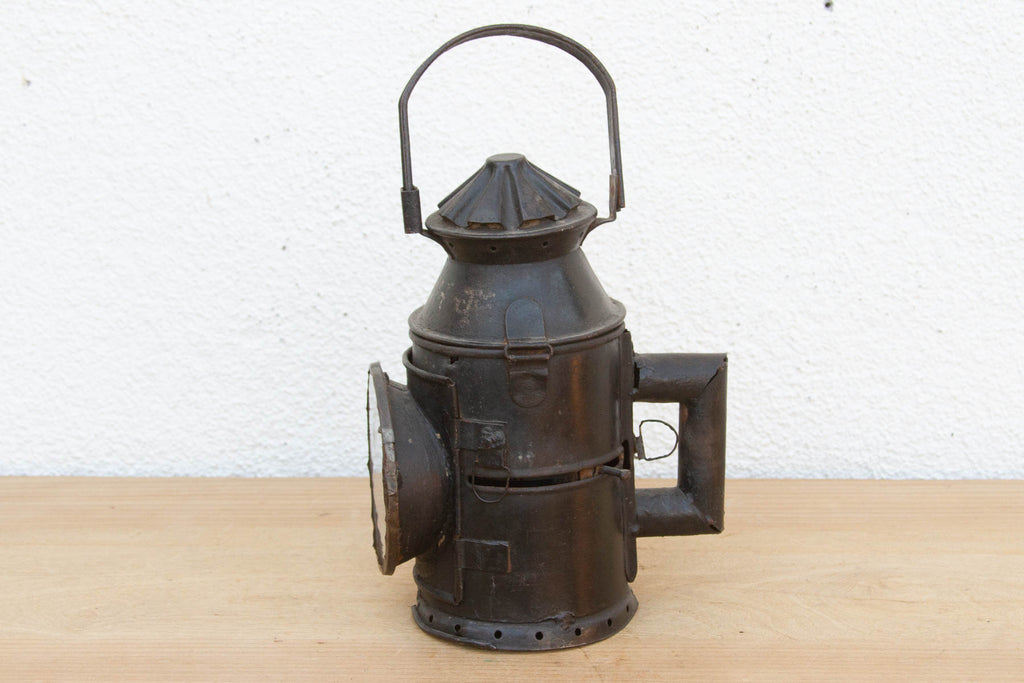 Antique Industrial Iron Railway Lantern