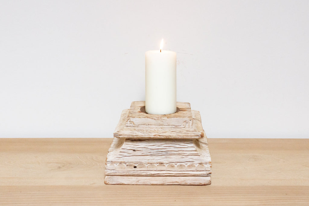 Freya Decorative Wood Candle Holder (Trade)