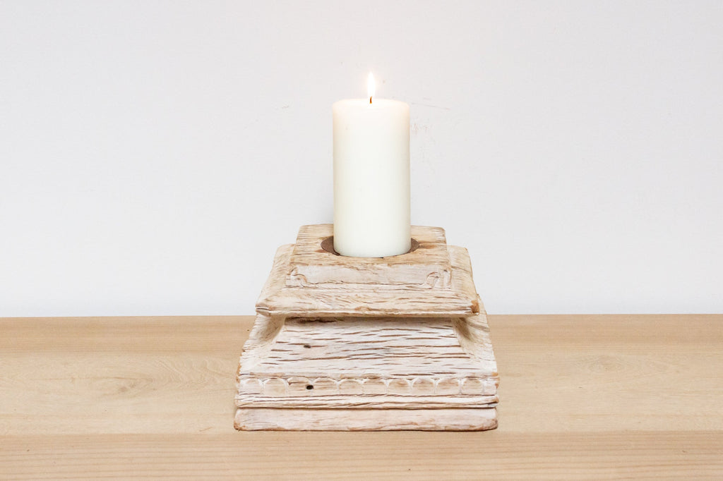 Freya Decorative Wood Candle Holder (Trade)