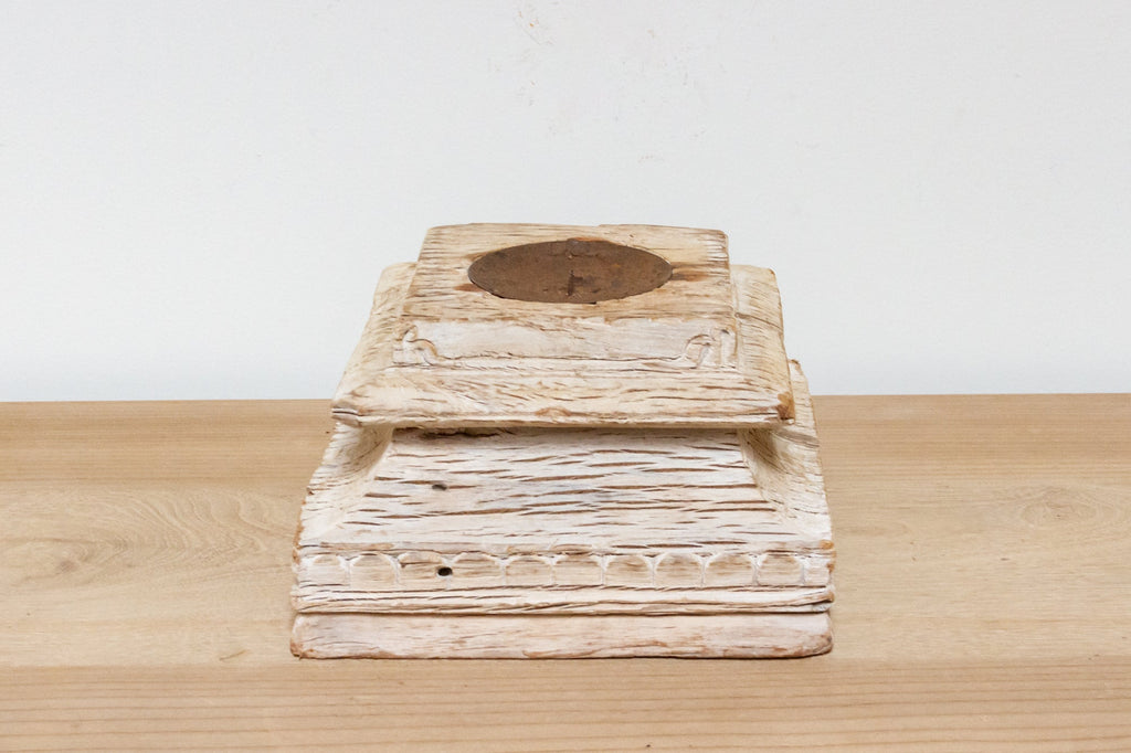 Freya Decorative Wood Candle Holder (Trade)