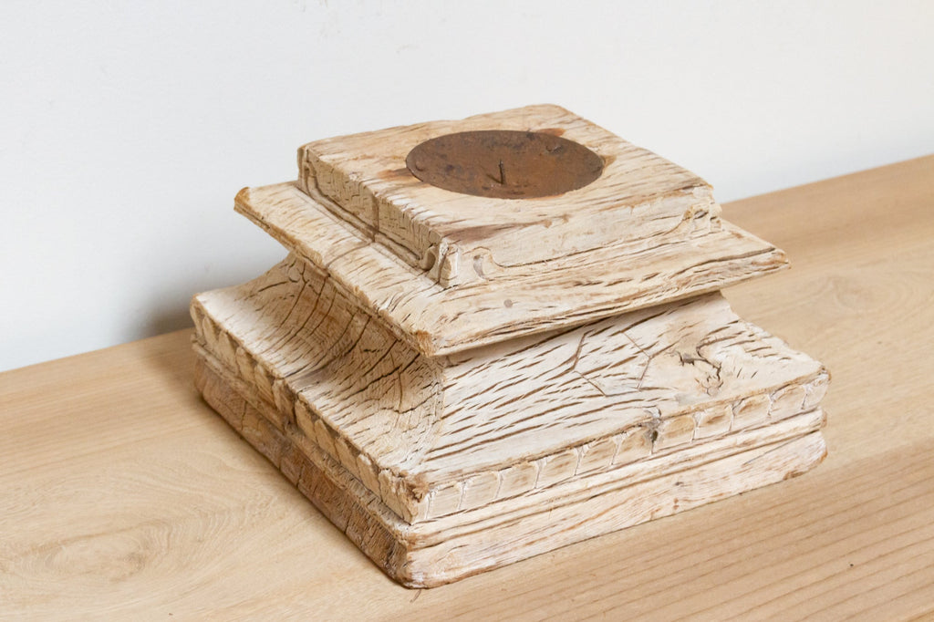 Freya Decorative Wood Candle Holder (Trade)