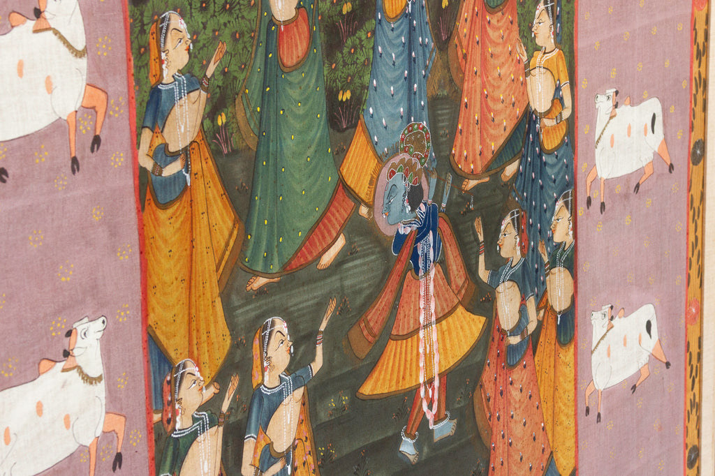 Large Indian Divine Art, Krishna's Cosmic Dance (Trade)