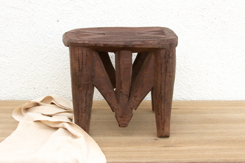 Nupe Carved Stool Unique Plant Stand