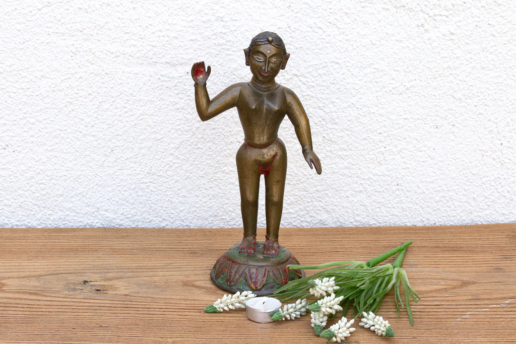 Bronze Yakshini Devotional Attendant Figure