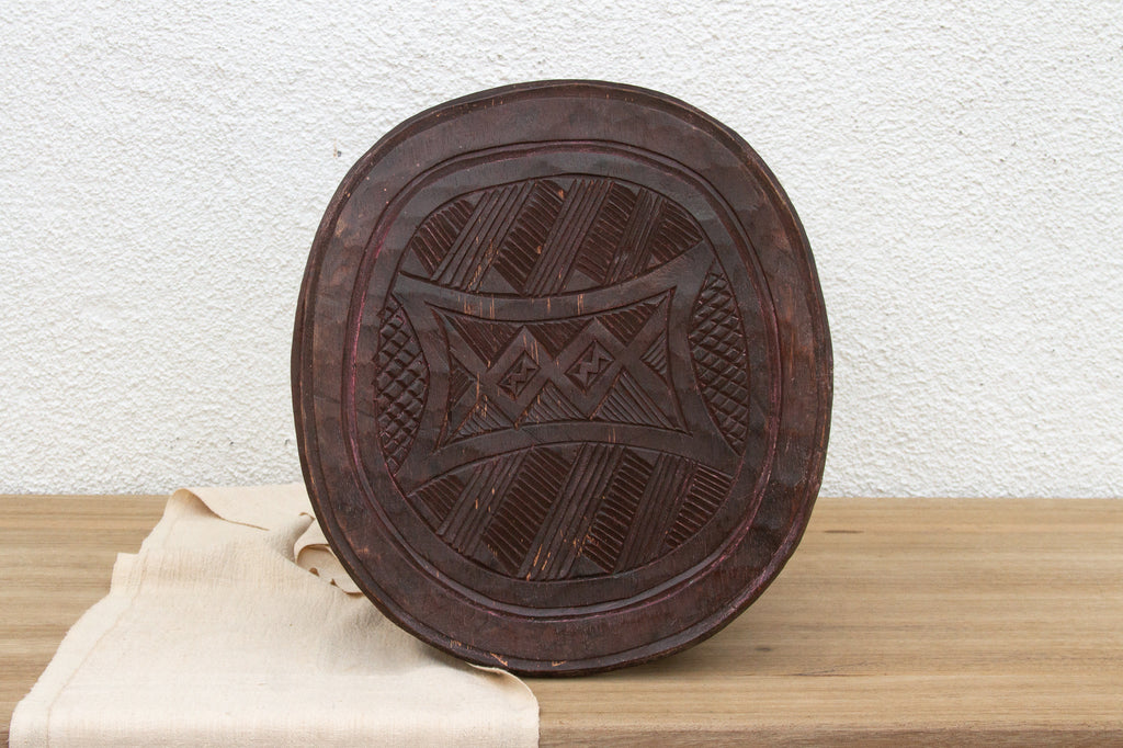 Tribal Tapestry Nupe Carved Stool