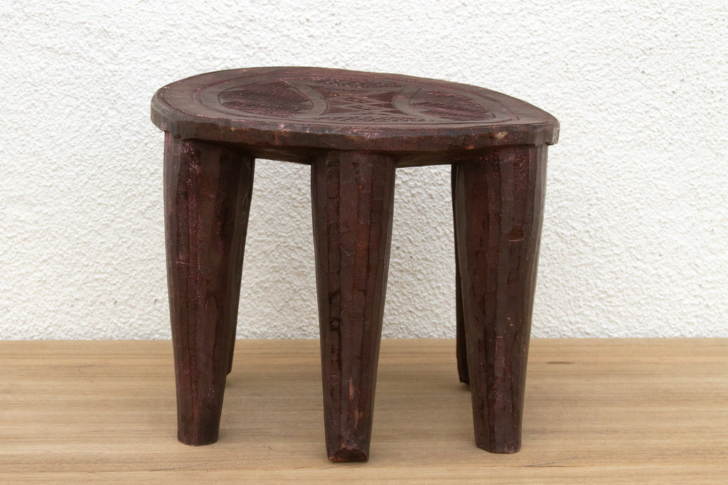 Tribal Tapestry Nupe Carved Stool