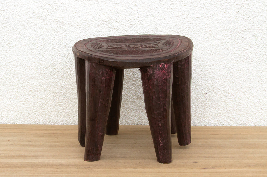 Tribal Tapestry Nupe Carved Stool