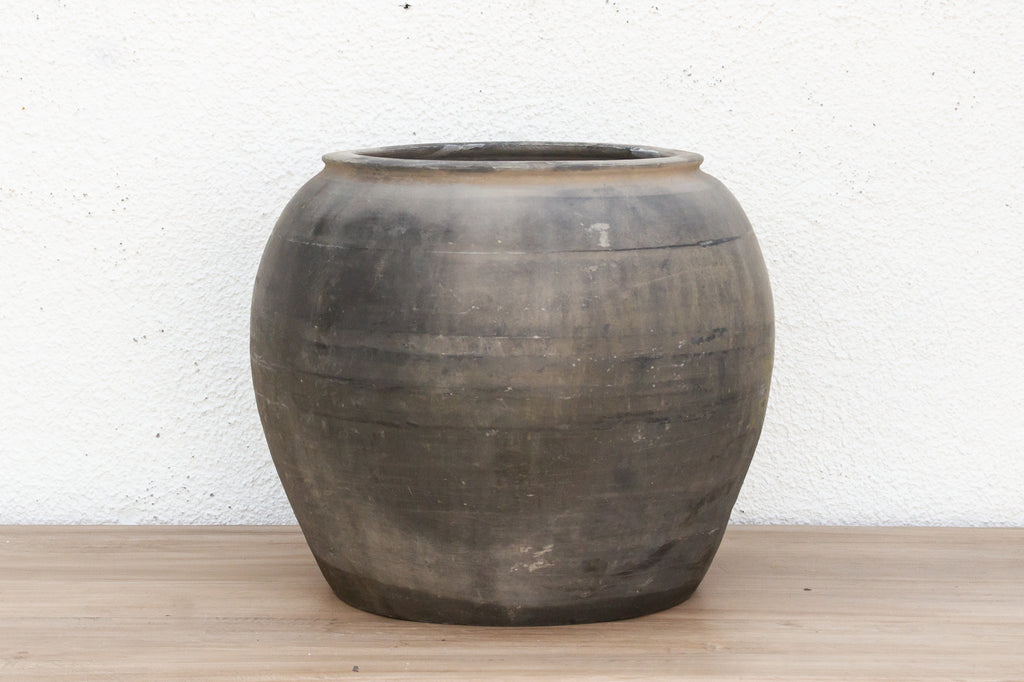 Weathered Faded Ash Clay Jar