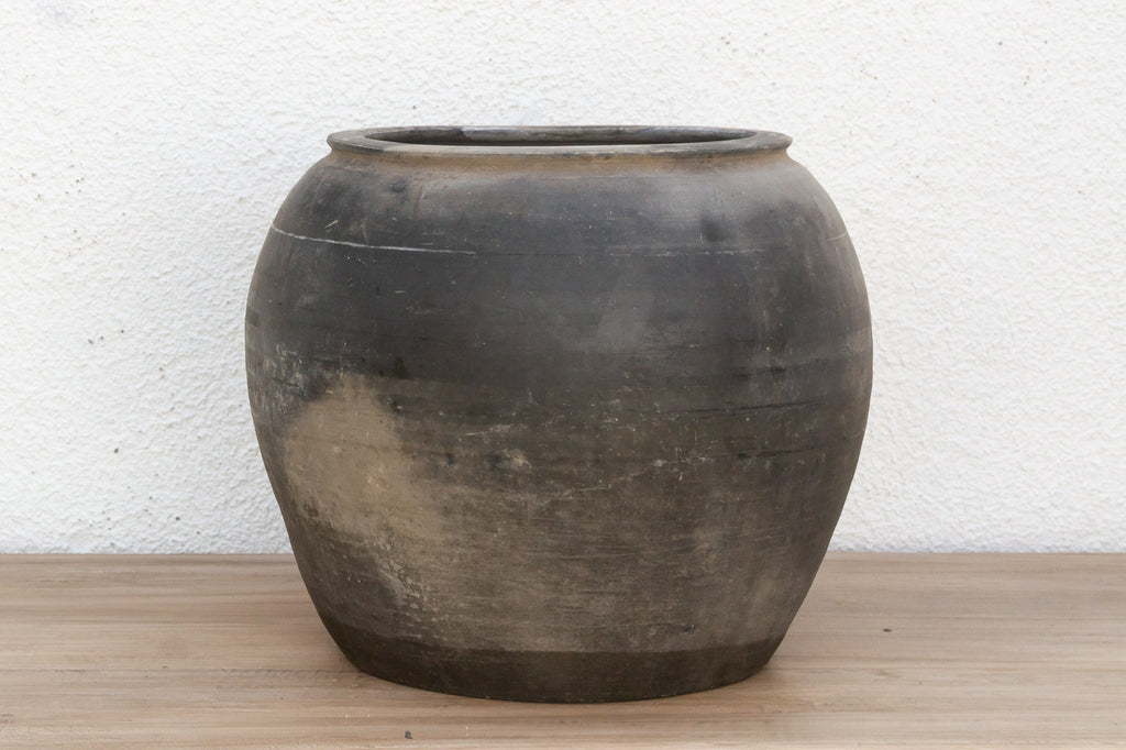 Weathered Faded Ash Clay Jar