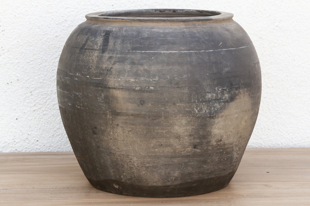 Weathered Faded Ash Clay Jar