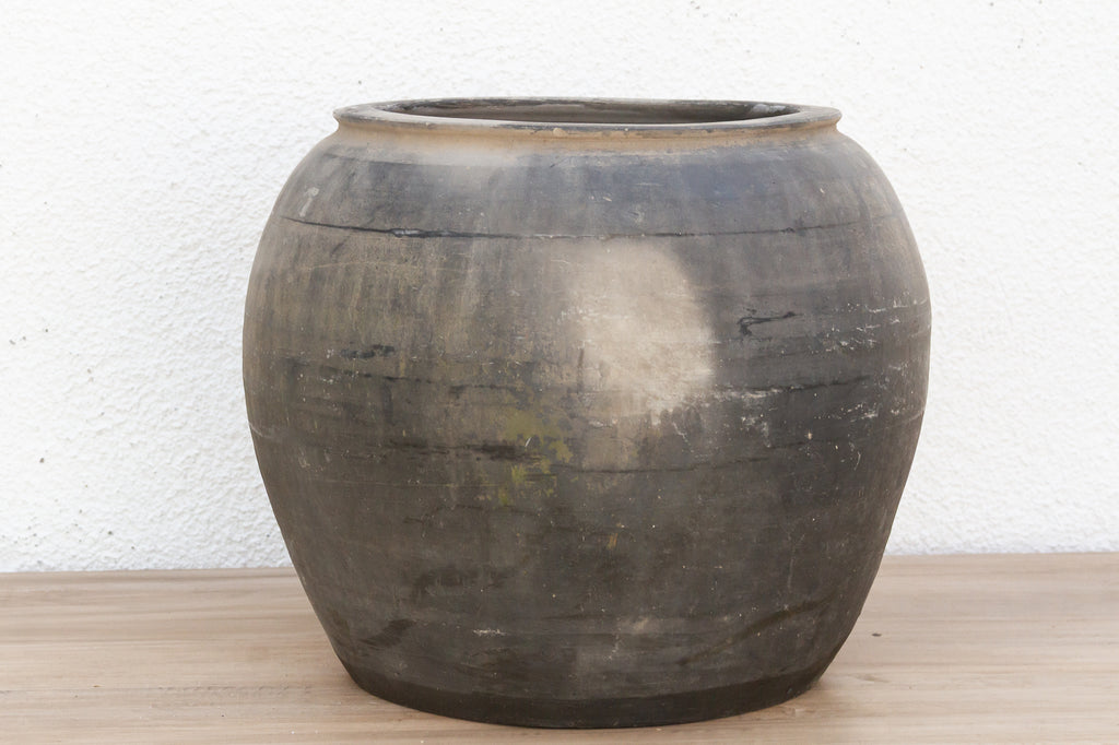 Weathered Faded Ash Clay Jar