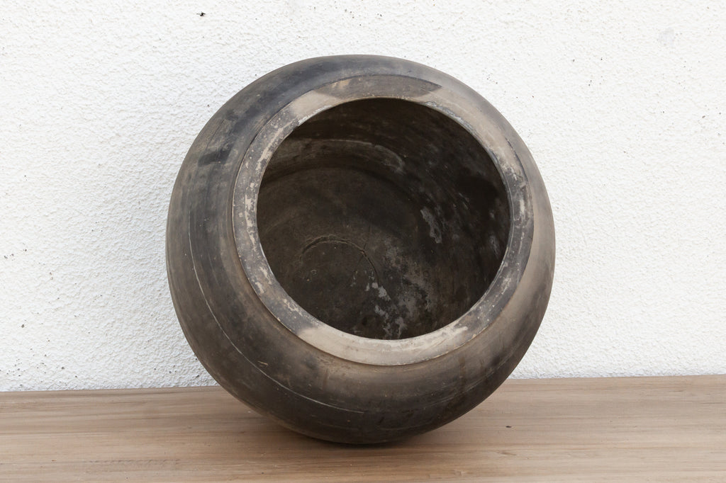 Weathered Faded Ash Clay Jar