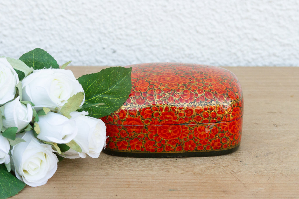 Small Hand-Painted Kashmiri Floral Box