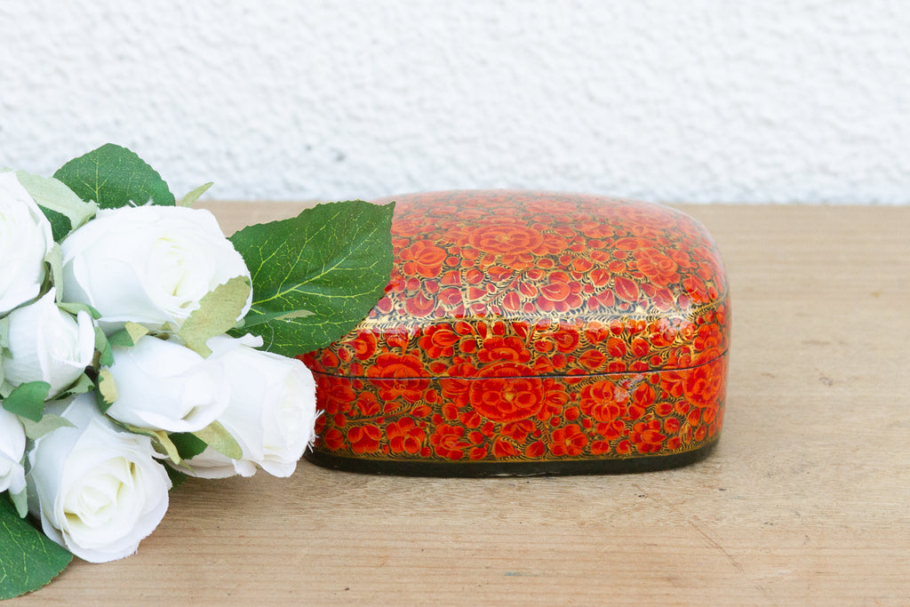 Small Hand-Painted Kashmiri Floral Box