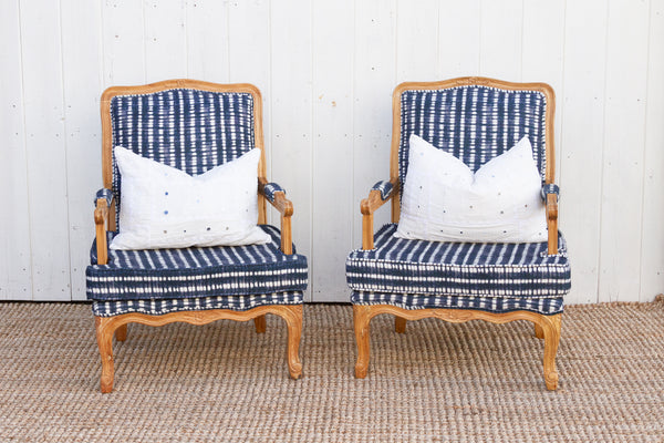 Pair of Finely Carved French Indigo Chairs