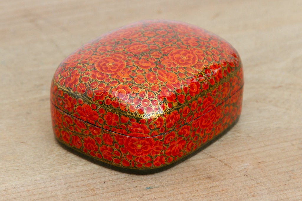Small Hand-Painted Kashmiri Floral Box