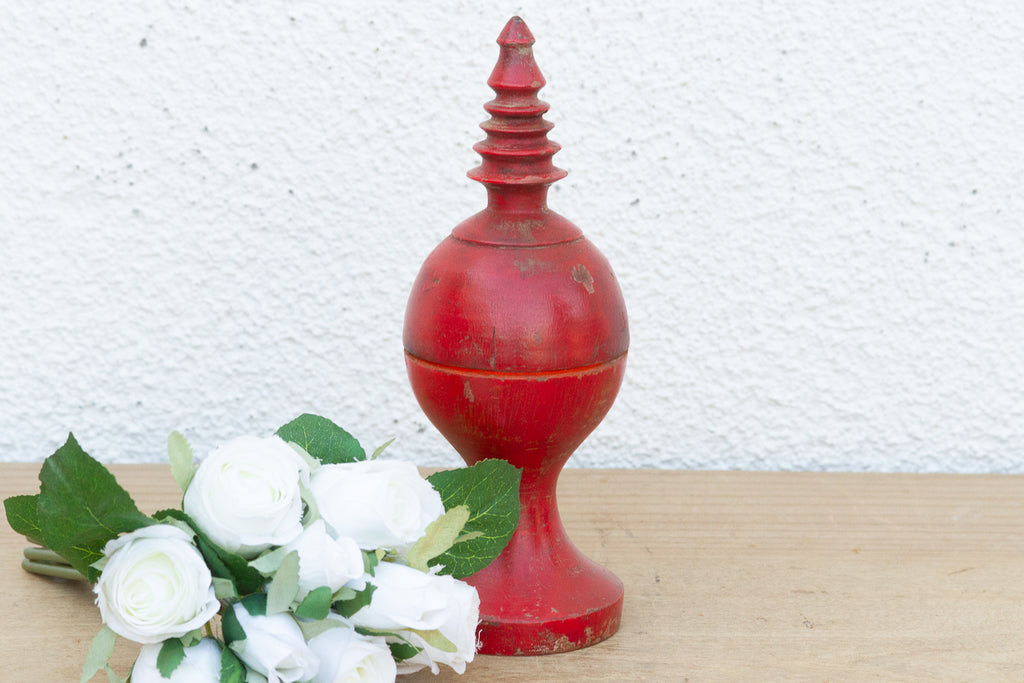 Vintage Red Indian Finial Box (Trade)