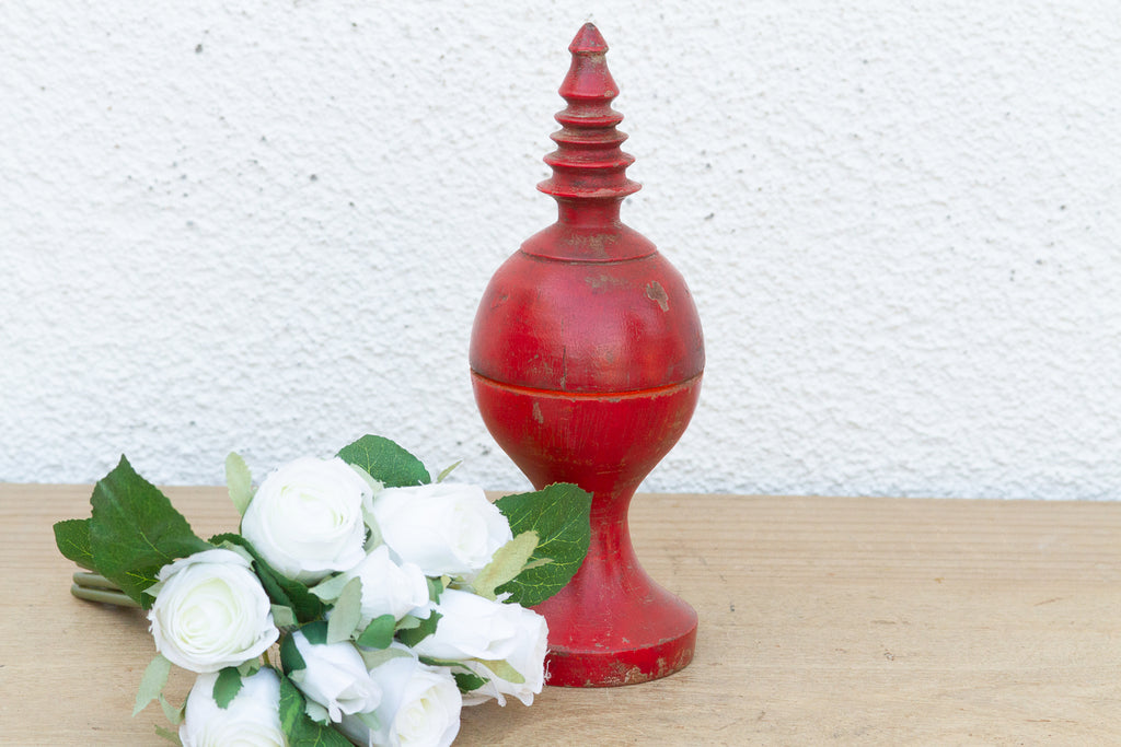 Vintage Red Indian Finial Box (Trade)