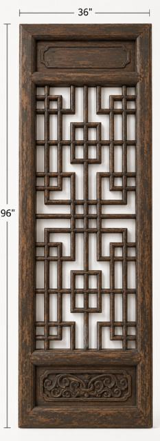 Custom Large Lattice Caved QIng Wooden Panels