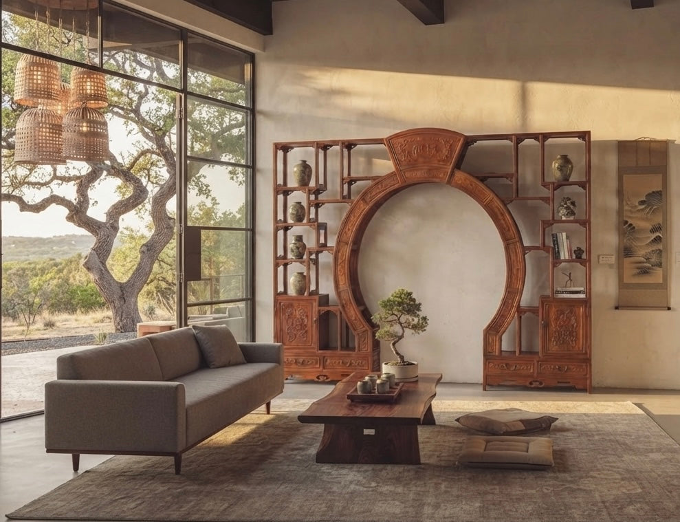 Custom Large Open Qing Style Open Bookcase