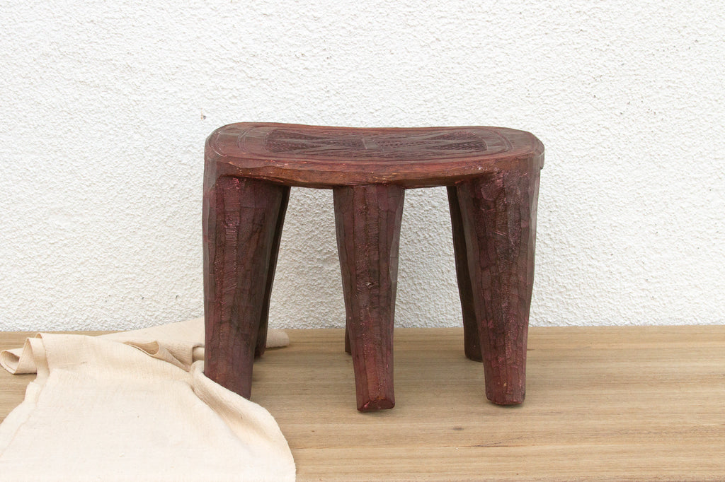Nile Heritage Carved Nupe Stool