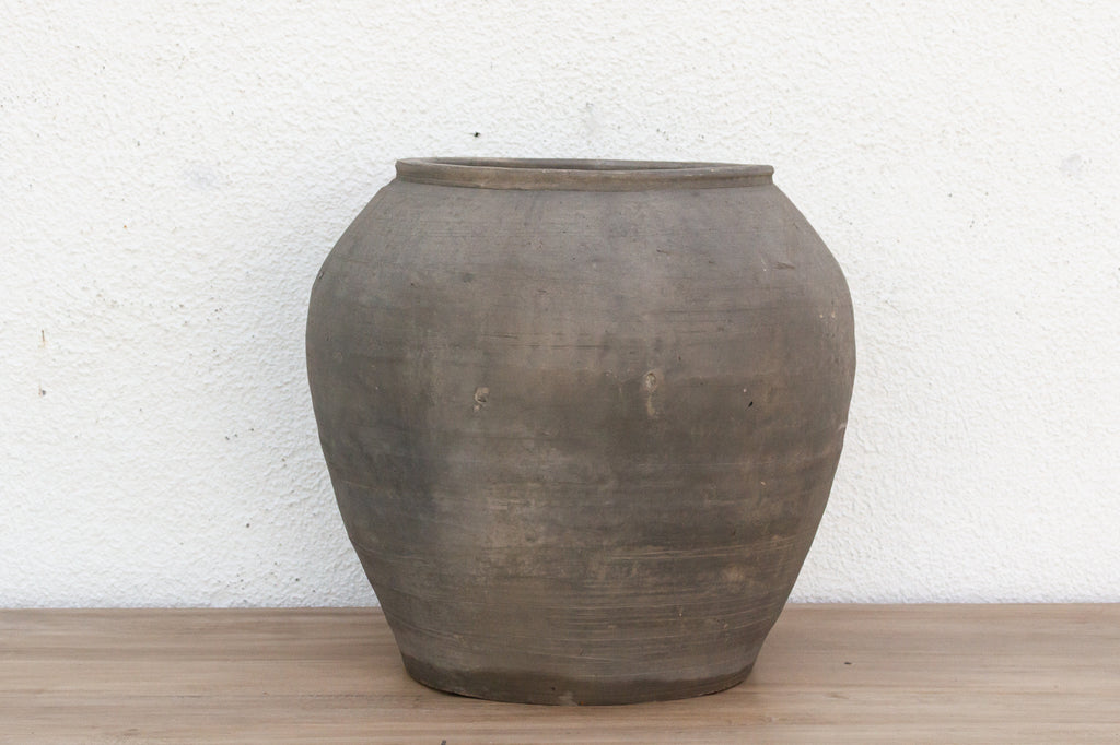 Large Vintage Timeworn Clay Vase