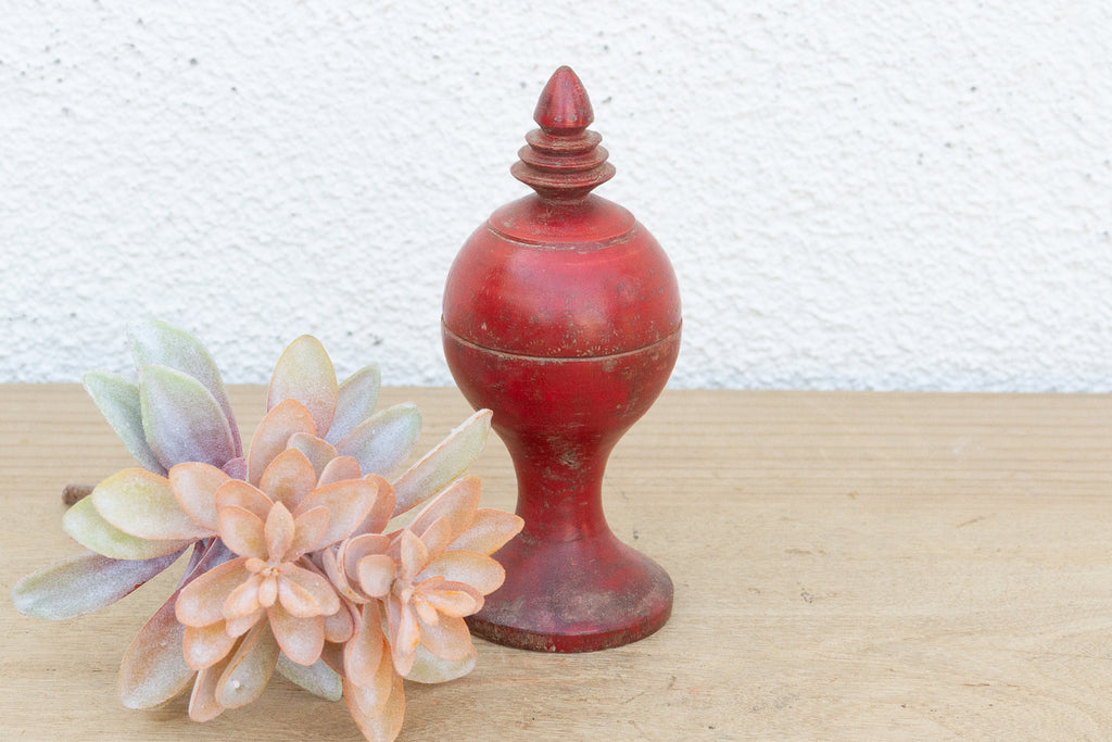Vintage Indian Turned Wood Lidded Box (Trade)