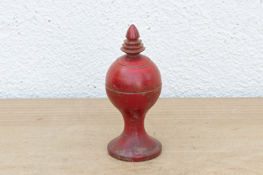 Vintage Indian Turned Wood Lidded Box (Trade)