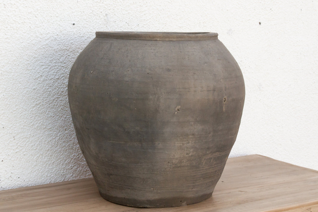 Large Vintage Timeworn Clay Vase